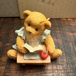 Adorable Bear Figurine with Book - Linda